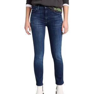 MOTHER Rascal Dark Wash Trip Down Memory Lane Ankle Snippet Skinny Jeans Size 24